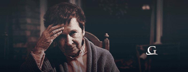 Elderly Woman With A Headache Stock Photo