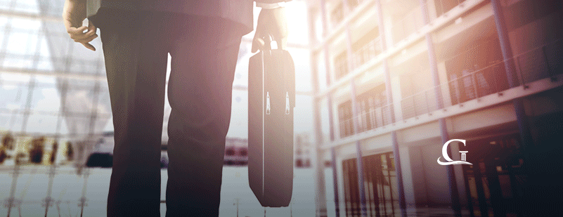 Attorney Walking With A Briefcase Stock Photo