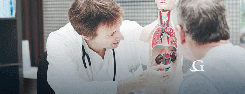 Surgeon Providing Demonstration To Patient Stock Photo