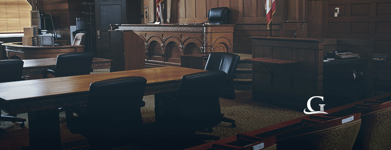 Empty Courtroom Stock Photo