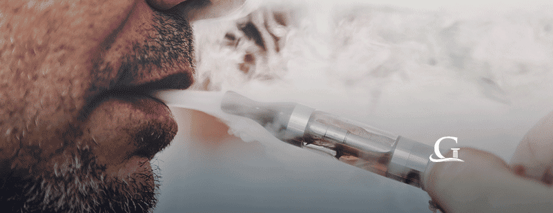 Man Using E-cigarette Stock Photo