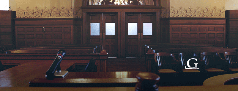 Empty Courtroom Stock Photo