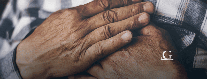 Elderly Man Experiencing Chest Pain Stock Photo