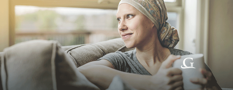Woman With Hair Loss After Using Taxotere Stock Photo