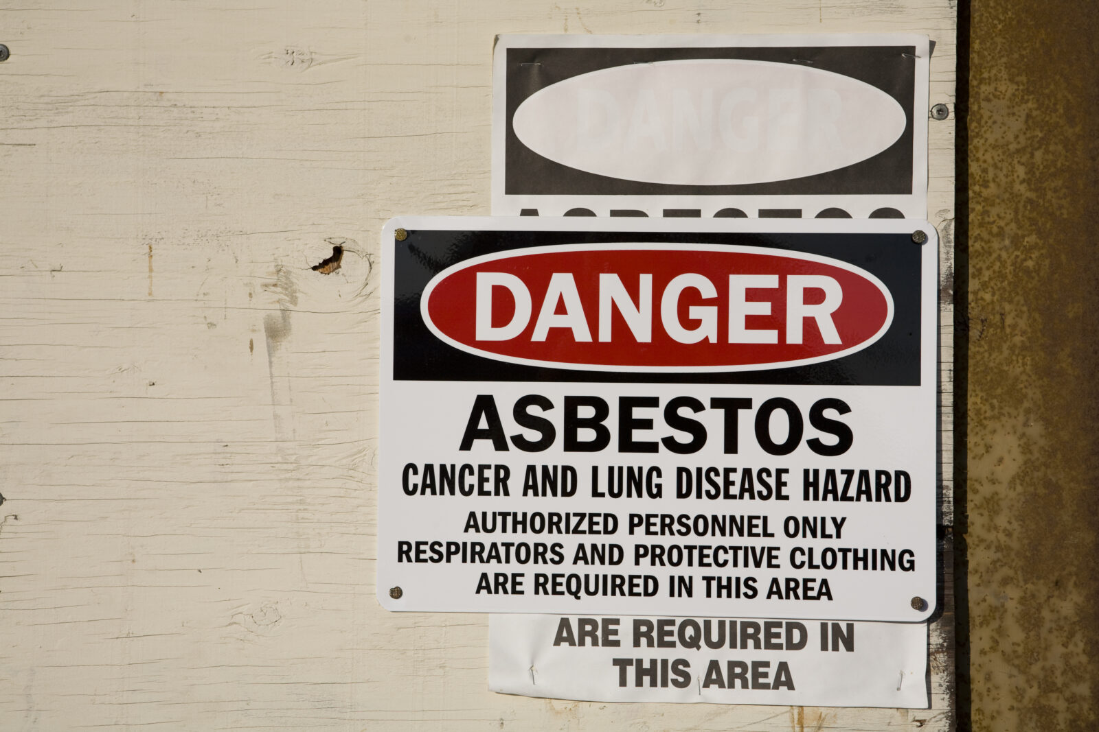asbestos warning sign