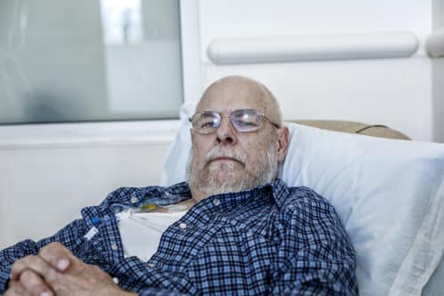 a man undergoing cancer treatment after using Roundup®
